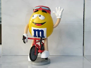 M&M's Candy Dispenser bicycle biker yellow helmet sunglass used rare - Picture 1 of 6