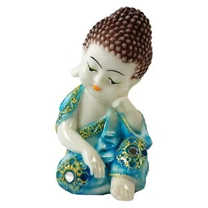 Stone Little Baby Monk Buddha Showpiece Standard Showpiece Blue - Picture 1 of 3