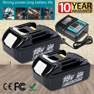 For Makita 18V LXT Battery/Charger 3.0Ah BL1830 BL1850 BL1860 BL1815 Cordless - Picture 1 of 23