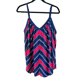 Torrid Damen Bluse gestreift V-Ausschnitt ärmellos Größe L rot & blau - Bild 1 von 6