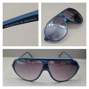 VINTAGE 80s Primetta Aviator West Germany Sunglasses Blue Retro SG2 - Picture 1 of 10