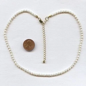 1 VINTAGE JAPANESE GENUINE FRESHWATER BIWA PEARL GOLD ADJUSTABLE NECKLACE 346 - Picture 1 of 2