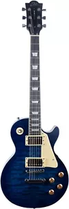 GUITARE ELECTRIQUE TYPE LP VINTAGE QUILTED BLUE EKO LS300-BLU - Foto 1 di 4