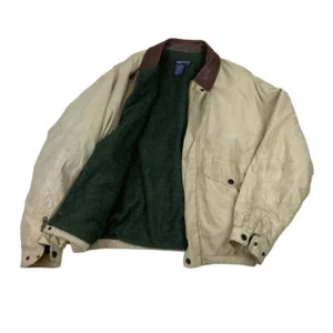 Vintage 90s 'Nautica' Beige Fleece Lined Outdoor Jacket 3XL 4XL - Picture 1 of 5