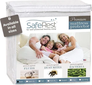 100% Waterproof Twin Size Mattress Protector - Fitted with Stretchable Pockets - - Picture 1 of 12