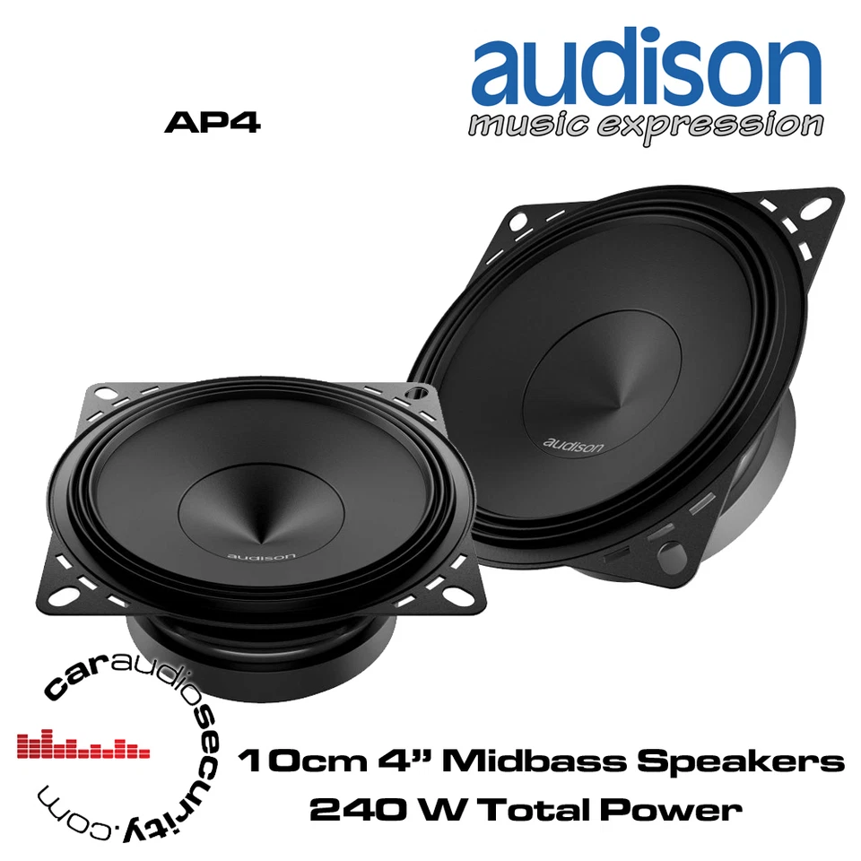 Audison AP4 - 4" 10cm Midbass Speaker Dash Speakers 240 Watts Total Power