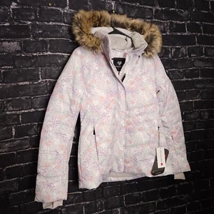 Obermeyer Womans Size 10 Medium Tuscany II Gray Pink Ski Snow Parka Jacket - Picture 1 of 9