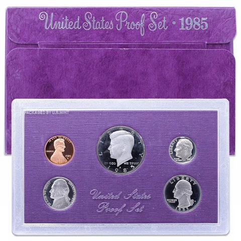 1985 S Proof Set Original Box 5 Coins US Mint Cover