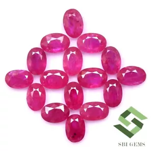 6x4 mm Natural Ruby Oval Cut Lot 10 Pcs 5.85 CTS Mozambique Loose Gemstones - Picture 1 of 5
