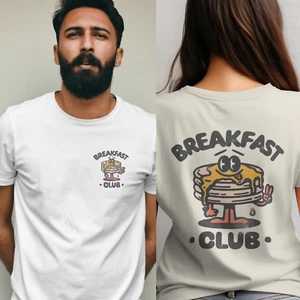 Breakfast Club Pancake Unisex T-Shirt Funny Foodie Shirt Aesthetic Graphic Tee - Picture 1 of 18