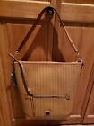New Dooney & Bourke Camden Woven Large Hobo Tote Camel Brown Leather Purse Nwt