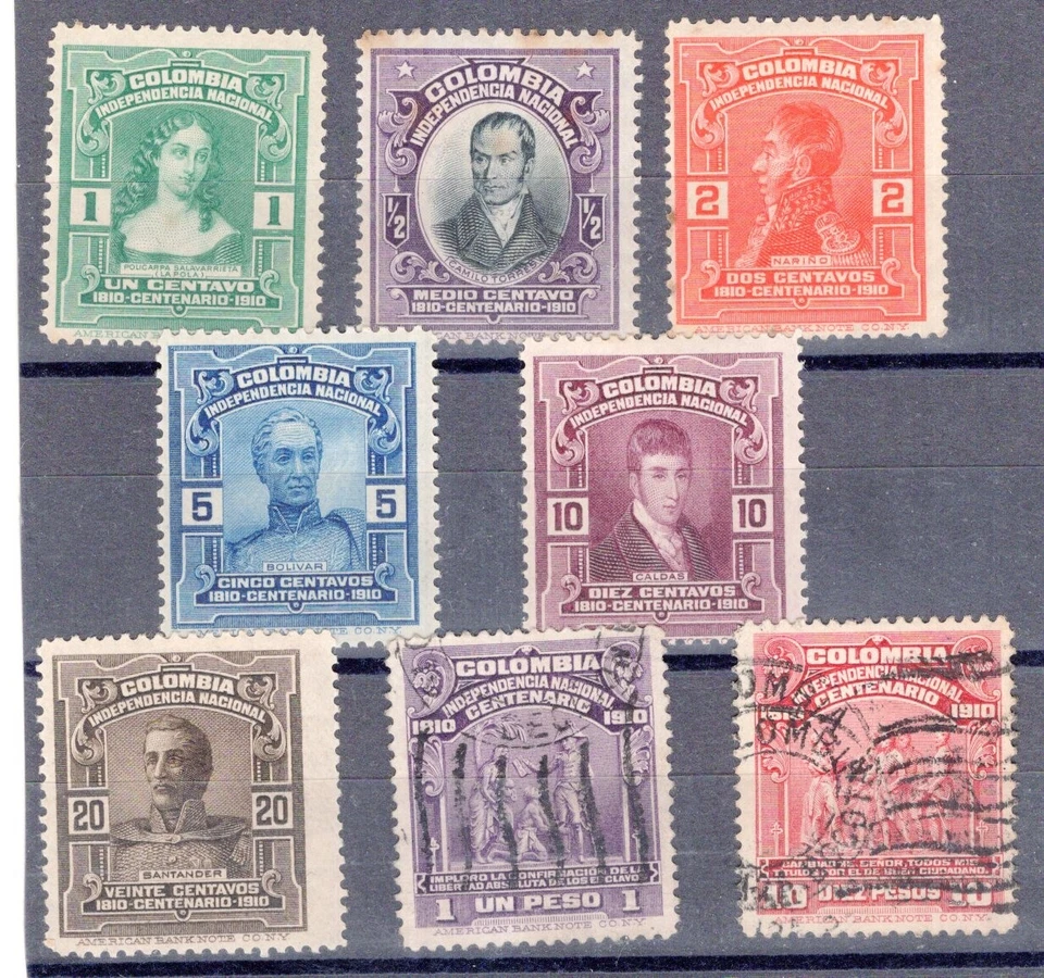 COLOMBIA, YV # 201/208, MH (YV # 207/08 ARE USED) COMPLETE SET - Image 1 of 1