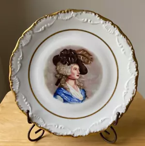 Vintage Limoges France Rococco Style 10.75" Portrait of a Lady Plate - VGUC - Picture 1 of 2
