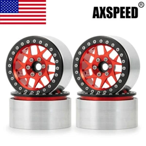 AXSPEED 4PCS 2.2" CNC Alum Beadlock Wheels Rims for 1:10 RC Wraith TRX-4 D90 Car - Picture 1 of 12