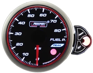 Halo Fuel Pressure Gauge Amber/White/Blue 52mm (2 1/16") With Peak/Warn dimmable - Picture 1 of 3