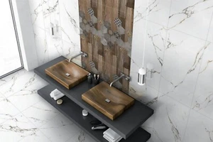Porcelain polished tiles white / gray 32x32 - Picture 1 of 1