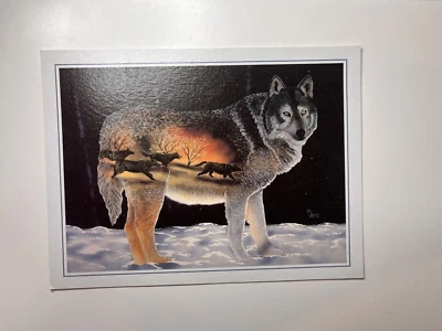 Leanin’ Tree Wolf Friendship Holiday Blessing Wishes Blank Greetings Card - Image 1 of 4