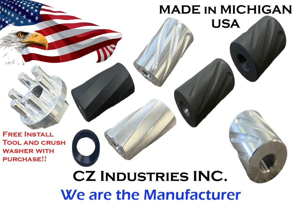 CZ INDUSTRIES NEW! 7075 Aluminum Linear Comp/Compensator 1/2x28 TPI W/Free install tool