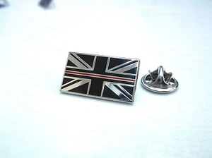 UK THIN RED LINE FIREMAN FIREMEN FIREFIGHTER MOURNING BAND ENAMEL PIN TIE BADGE - Picture 1 of 6