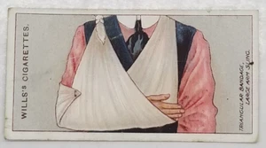 Tarjeta de cigarrillo vintage médica Wills's First Aid A GRANDE ARM-SLING #38 - Imagen 1 de 2