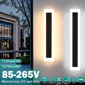 LED Wall Light Sconce Waterproof Outdoor Modern Lamp Exterior Lights Long Strip - Picture 1 of 22