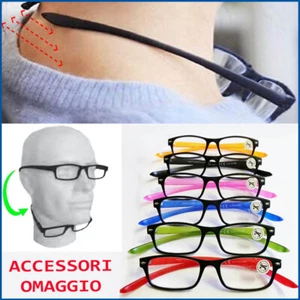 occhiali da lettura da vista da collo con aste girocollo autoreggenti neck specs - Foto 1 di 19