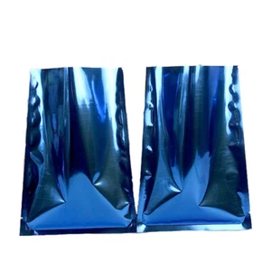 Blue Heat Seal Open Top Aluminum Foil Vacuum Bags Mylar Food Storage Pouches - Picture 1 of 4