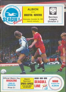 1990/91 BRIGHTON & HOVE ALBION V BRISTOL ROVERS 25-12-1990 DIVISION 2 - Picture 1 of 1