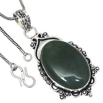 Pendant Vassolite Gemstone Valentine'Day Gift Silver Jewelry 2.25" - Image 1 of 4