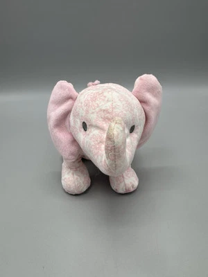 Little Me Pink Floral Damask Elephant Plush Rattle 9” Stuffed Animal No Tag - Image 1 of 4