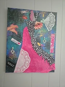 Acryl Handarbeit Abstrakt Gemälde Original Formelles Kleid, Mädchen, Rosa 16x20 - Bild 1 von 1