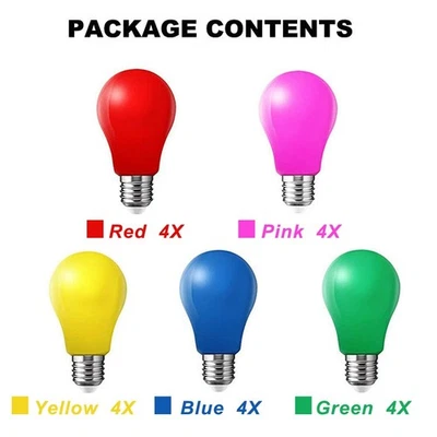 Energy Saving 20Pcs LED Bulbs Pear Shape 3W E27 Mix for Outdoor Lighting - Image 1 of 4