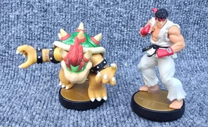Super Smash Bros Nintendo Amiibo Loose Figures Lot of 2 (Bowser & Ryu) - Picture 1 of 13
