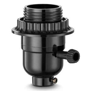 3 Way Light Socket with Lamp Shade Ring, E26 Lamp Socket Replacement with Switch - Picture 1 of 5