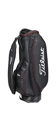 Titleist Aspire Caddy Bag TB23ACBA-06 Black/Red 9" PU Lightweight 2023 Model New - Image 1 of 4