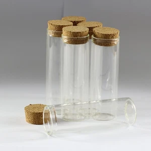 10-50 pieces Clear 35ml Vials Glass bottles Jars Cork bottle Vial 27x80mm - Picture 1 of 1