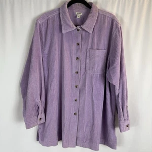 L.L. Camisa acanalada Bean púrpura claro 100 % algodón talla: 1X - Imagen 1 de 14