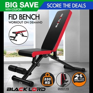 BLACK LORD Weight Bench FID Bench Fitness Flat Incline Decline Press Gym - Picture 1 of 12