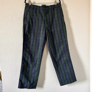Dockers Relaxed karierte Hose Herren 32 blau grün defekt Preppy Academia Coastal - Bild 1 von 10