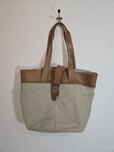 Vintage LL Bean Brown Canvas Leather Purse Shoulder Bag Tote Tan Brown - Bild 1 von 21