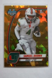 2024 Bowman University Chrome Sapphire Edition - Samuel Brown #159 Gold /50 (RC) - Picture 1 of 2
