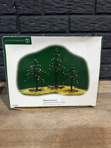 DEPT 56 Halloween Dorf gruselig schwarz kahle Zweige Bäume #52964 3er Set mit Box - Bild 1 von 3