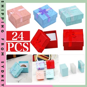 24PCS Bulk Square Jewelry Earring Ring Gift Display Paper Cardboard Boxes AUS - Picture 1 of 14