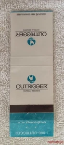 OUTRIGGER HOTELS RESORTS Match cover Honolulu Matchbook Hawaii - Picture 1 of 2