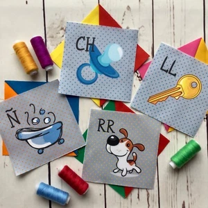 ALFABETO ESPAÑOL - SPANISH - Charm Pack - 42 sq - 5" - baby, I spy, quilt - Picture 1 of 11