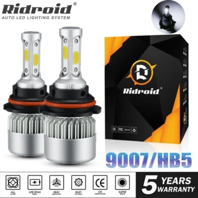 9007 HB5 LED Headlight Bulb Conversion Kit Hi/Low Beam Replace Super White 6500K - Image 1 of 4