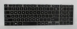 6037B0077602 Toshiba Satellite P870 Glossy Black Keyboard V000281740 "GRADE A" - Picture 1 of 1