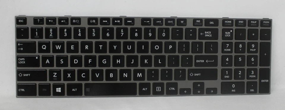 6037B0077602 Toshiba Satellite P870 Glossy Black Keyboard V000281740 "GRADE A" - Image 1 of 1