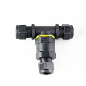 Wasserdichte Verbindungsmuffe IP68 3fach 3-polig T-Form Verbindungsbox Erdkabel - Bild 1 von 1