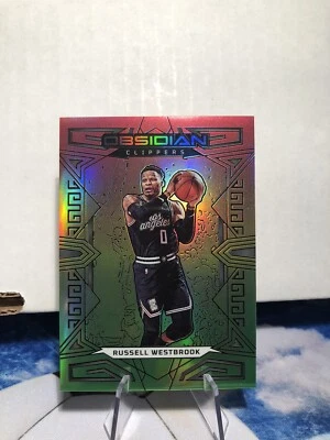 2022-23 Obsidian Russell Westbrook #60 Red Yellow Green Flood /75 Clippers - Image 1 of 2